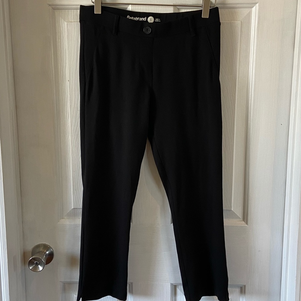 Betabrand Black Pants Yoga Work Cropped Size S Pull On Pants